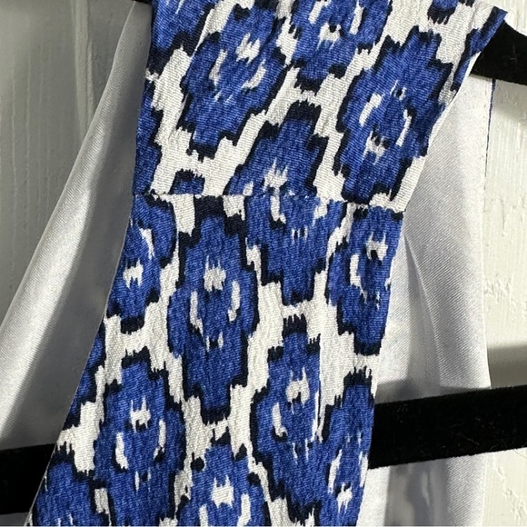 Talbots jumpsuit, size 10, blue/white, belted waist, back zip, wide leg - Picture 9 of 11